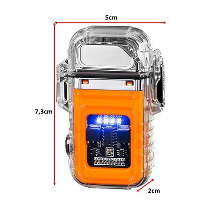 Imagem de Isqueiro Elétrico A Prova De Vento Com Lanterna Iluminação Forte, Médio e Strobo Recarregável TB1906