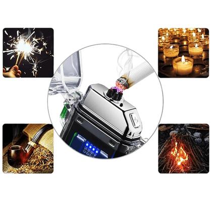 Imagem de Isqueiro Elétrico A Prova De Vento Com Lanterna Luz Forte, Médio e Strobo Recarregável TB1905