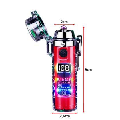 Imagem de Isqueiro Elétrico A Prova De Vento Plasma Com Lanterna Recarregável Degradê HB2561