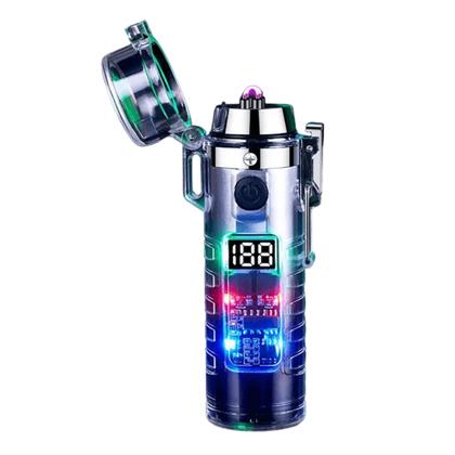 Imagem de Isqueiro Elétrico A Prova De Vento Plasma Com Lanterna Recarregável Degradê HB2561
