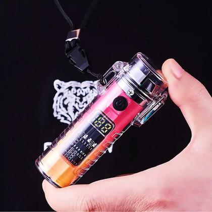 Imagem de Isqueiro Elétrico A Prova De Vento Plasma Com Lanterna Recarregável Degradê HB2561