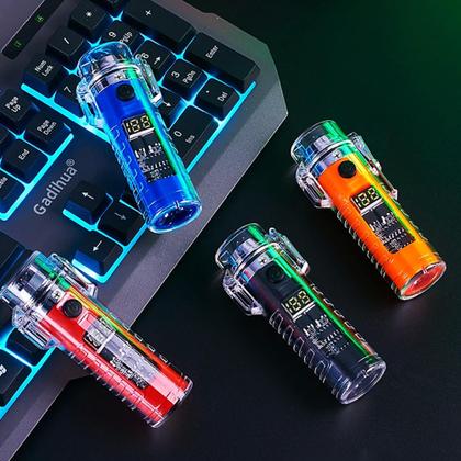 Imagem de Isqueiro Elétrico A Prova De Vento Plasma Com Lanterna Recarregável Degradê HB2561