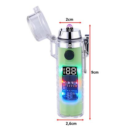 Imagem de Isqueiro Elétrico A Prova De Vento Plasma Com Lanterna Recarregável Degradê HB2561