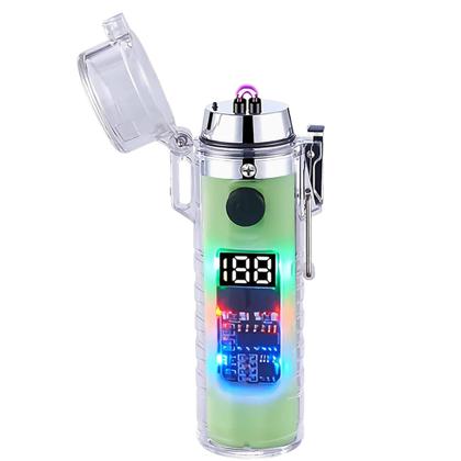 Imagem de Isqueiro Elétrico A Prova De Vento Plasma Com Lanterna Recarregável Degradê HB2561