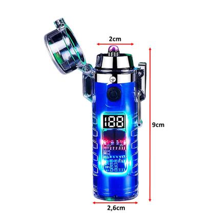 Imagem de Isqueiro Elétrico A Prova De Vento Plasma Com Lanterna Recarregável Degradê HB2561