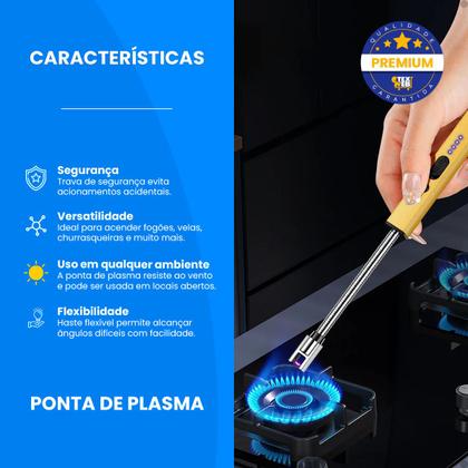 Imagem de Isqueiro Elétrico De Plasma Recarregável Via USB Articulável