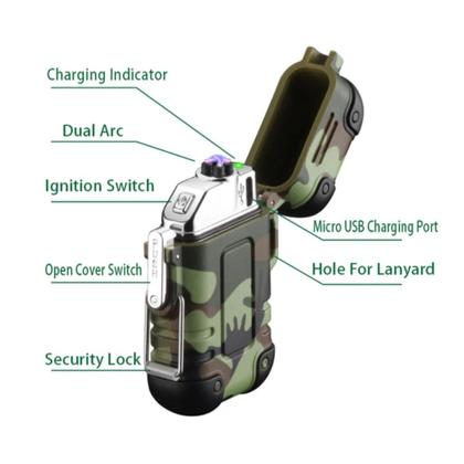 Imagem de Isqueiro Elétrico Plasma Usb A Prova Dágua Recarregável Acendedor