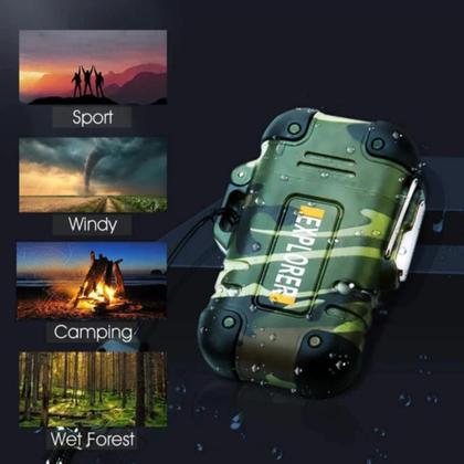 Imagem de Isqueiro Elétrico Plasma Usb A Prova Dágua Recarregável Acendedor