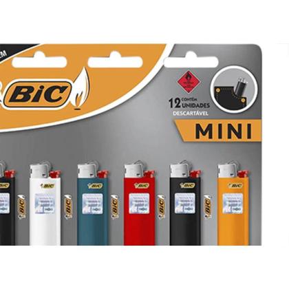 Imagem de Isqueiro Gas Desc.Mini Bic - Kit C/12 Unidades