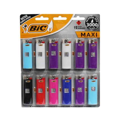 Imagem de ISQUEIRO GRANDE  BIC MAXI  Cartela com 12 Isqueiros