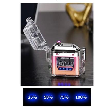 Imagem de Isqueiro plasma Lanterna portátil à prova d'água e à prova de vento e com Acendedor Isqueiro Elétrico recarregável carregamento USB MT179