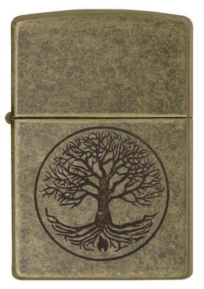 Imagem de Isqueiro Zippo Tree of Life - Aço Antigo 29149
