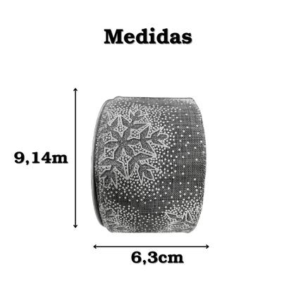 Imagem de ita Natalina com Flocos de Neve em Glitter 9,14m