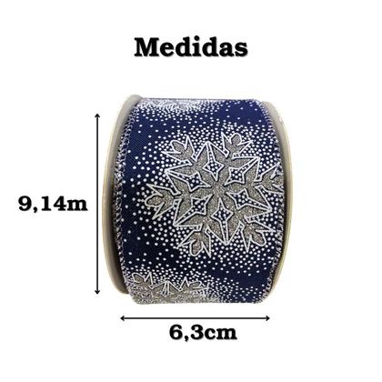 Imagem de ita Natalina com Flocos de Neve em Glitter 9,14m