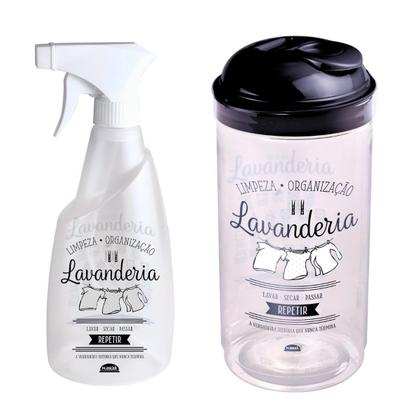 Imagem de Itens de Lavanderia Frascos Plásticos Com Copo Dosador