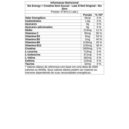 Imagem de Itts Energy + Creatina Sem Açucar - Lata 473ml Original - Itts Sero
