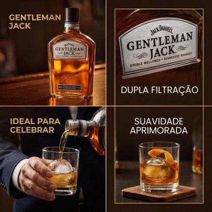 Imagem de Jack Daniels Gentleman 1L Whisky Tennessee Blend Suave e Encorpado para Degustação e Presentes em Ocasiões Especiais