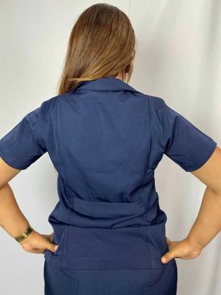 Imagem de Jaleco Copeira 2 Bolso Frente Com Elastano Uniforme Resistente a Cloro Operacional Faxina Servente Limpeza