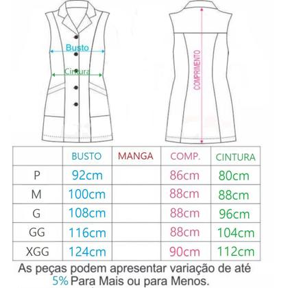Imagem de Jaleco Feminino Acinturado Colete Sem Manga Oxford !!!!