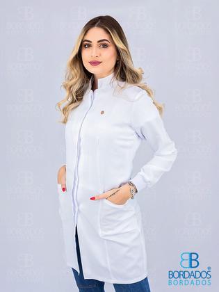 Imagem de Jaleco Feminino Acinturado Gabardine Gola Padre