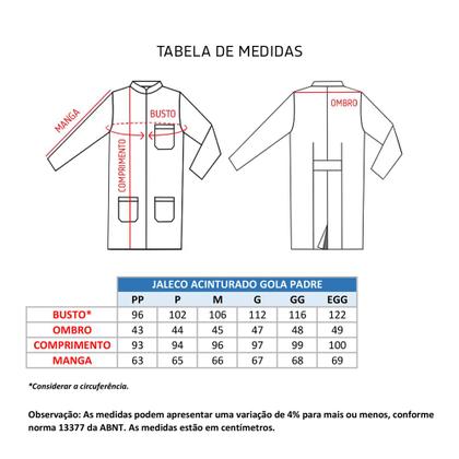 Imagem de Jaleco Feminino Acinturado Gola Padre - Jaleca