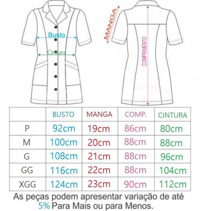 Imagem de Jaleco Feminino Acinturado Oxford Manga Curta Cores