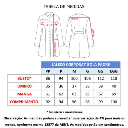 Imagem de Jaleco feminino gabardine manga longa corporat gola padre