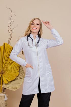 Imagem de Jaleco Feminino Manga Longa Gabardine/enfermeira/médica