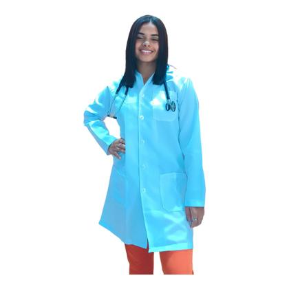 Imagem de Jaleco Feminino Oxford Branco, Botões, Gola classica, Manga Longa - Oxford