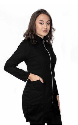 Imagem de Jaleco gola padre com punho e ziper tecido gabardine