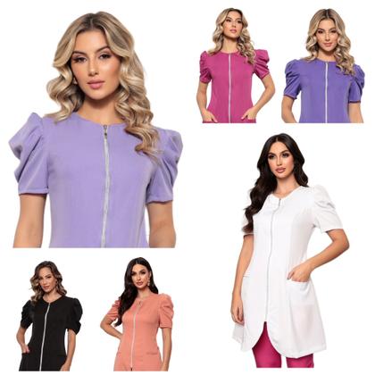 Imagem de Jaleco Manga Curta Bufante com Zíper Lily Roxo