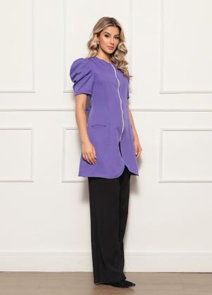 Imagem de Jaleco Manga Curta Bufante com Zíper Lily Roxo