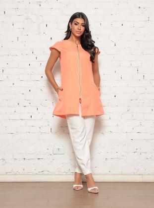 Imagem de Jaleco Manga Curta com Zíper Coral Oxford Lala