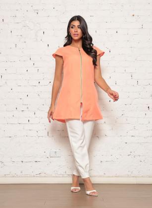 Imagem de Jaleco Manga Curta com Zíper Coral Oxford Lala