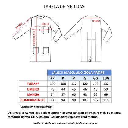 Imagem de Jaleco Masculino Gola Padre com Punho