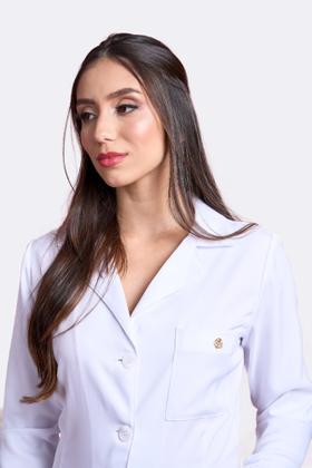 Imagem de Jaleco Oxford Com Bolso Acinturado e Bordado Incluso P ao GG