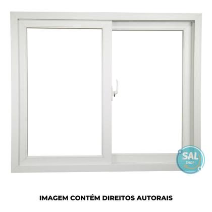 Imagem de Janela Correr PVC 120x150x8 BCA 2 folhas com vidro liso