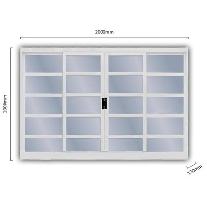 Imagem de Janela de Aço de Correr 100x200cm 4 Folhas Minas Sul MGM Branco