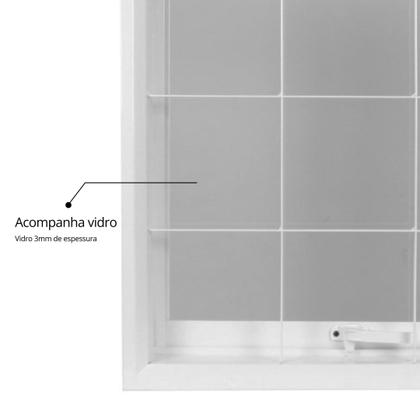Imagem de Janela de Aço Maxim-Ar 50x50cm com Grade Minas Sul MGM Branco