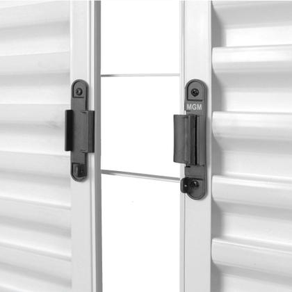 Imagem de Janela de Aço Veneziana de Correr 100x100cm 4 Folhas com Grade Minas Sul Mgm