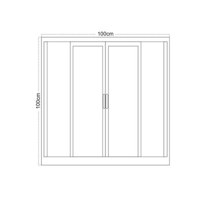 Imagem de Janela de Aço Veneziana de Correr 100x100cm 4 Folhas com Grade Minas Sul Mgm