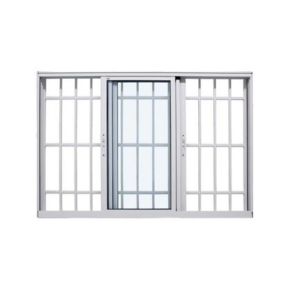 Imagem de Janela de Correr em Alumínio Branco Caribe Max 120x200x12,2cm 3 Folhas Móveis c/ Grade Jap