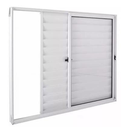 Imagem de Janela Veneziana 3 Folhas 1,20x1,20 Alumínio Branco S/g