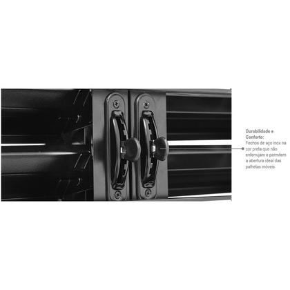 Imagem de Janela Veneziana Multiflex em Aço 100x200 cm 6 Folhas Preta Prátika Sasazaki