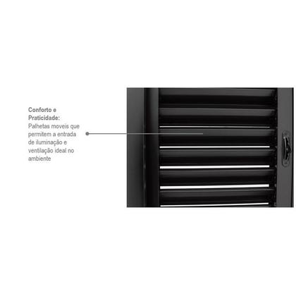 Imagem de Janela Veneziana Multiflex em Aço 100x200 cm 6 Folhas Preta Prátika Sasazaki