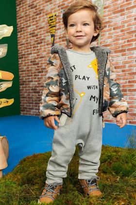 Imagem de Jaqueta  bebê corta vento em nylon forrada com pelo ted