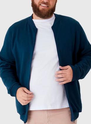 Imagem de Jaqueta Bomber Moletom Malwee 1000094107 Masculina Plus Size Flanelada T. G1/G3