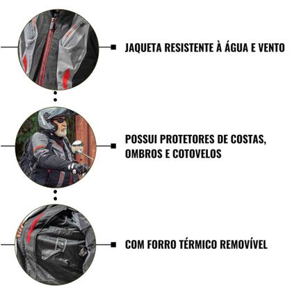 Imagem de Jaqueta C/ Proteções Gp Tech Verona Preto/Cinza