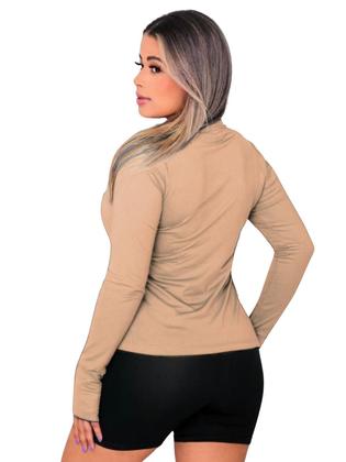 Imagem de Jaqueta Casaco UV Com Ziper Proteção FPU50 Feminino Bege