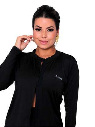 Imagem de Jaqueta Casaco UV Proteção FPU50+ Com Zíper Feminino Preto